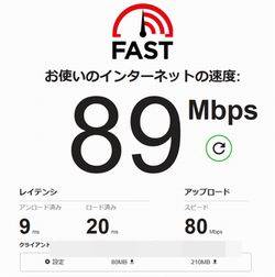 excite光のスピードテストfastcom